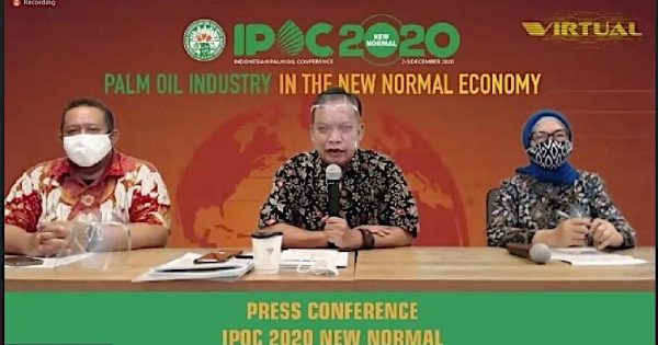 Konferensi pers IPOC 2020 secara virtual/Dok. Gapki